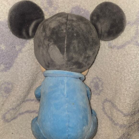 [DISNEY PARKS] Mickey Mouse Baby Pajama Stuffed Animal Plush 10"blu - Picture 3 of 6